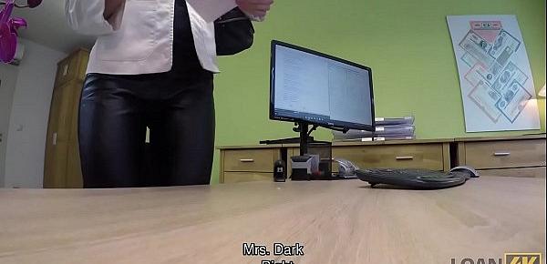  LOAN4K. Brunette with tattooed breasts becomes whore in loan office